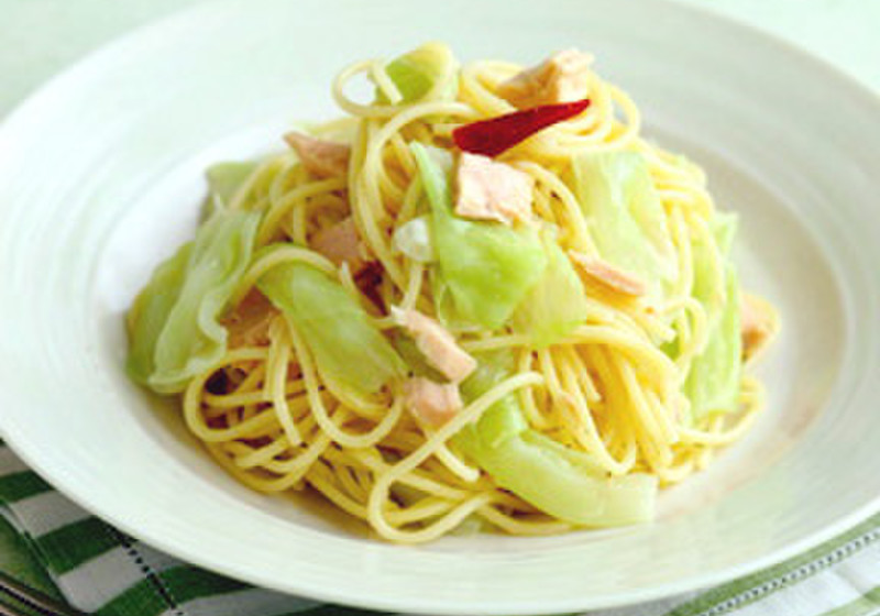 春キャベツとたけのこのパスタ