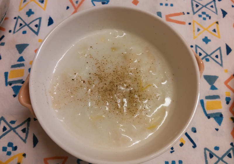 長ネギと白キクラゲのココナッツ汁 