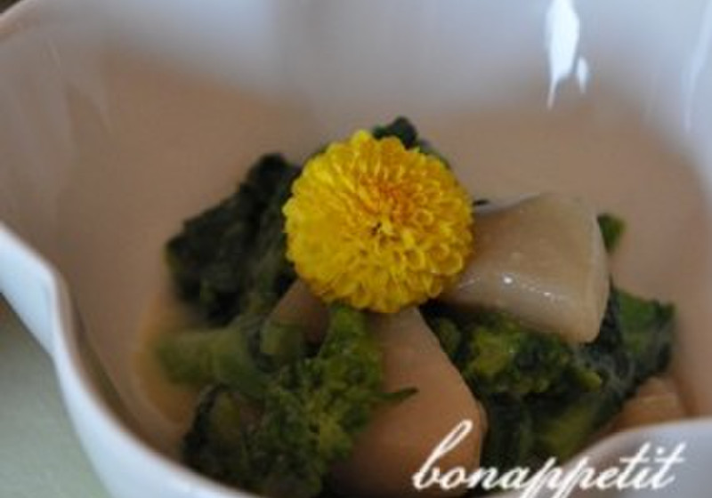 菜の花と貝柱のぬた