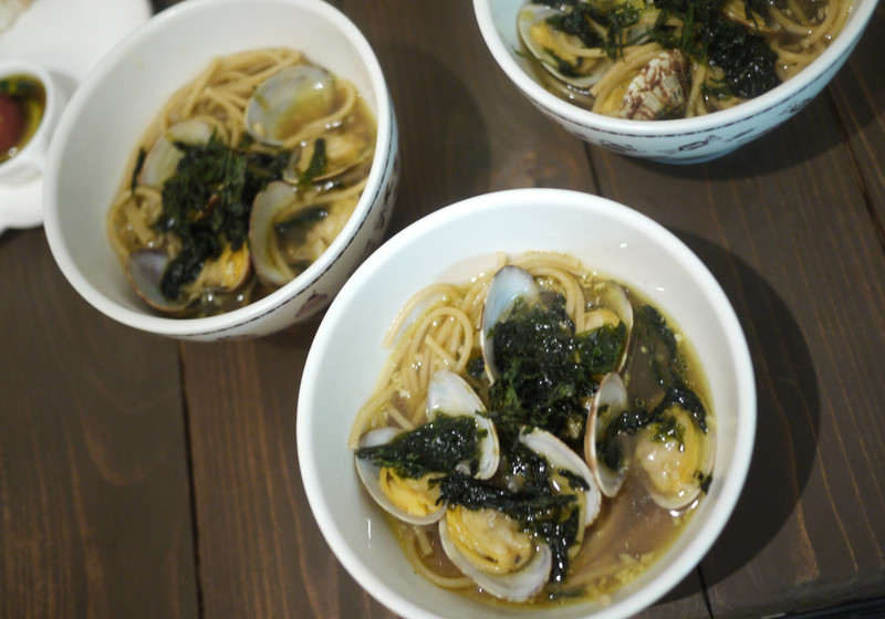 あさりと岩のりのスープパスタ