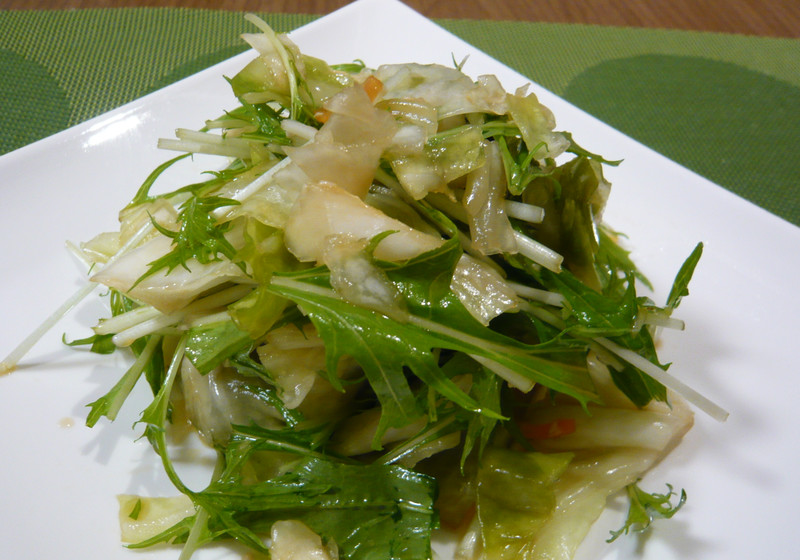 水菜とにしん漬けのサラダ
