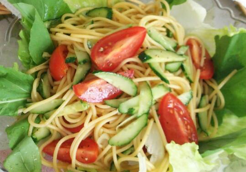 グルテンフリーのパスタで作る簡単冷製パスタ