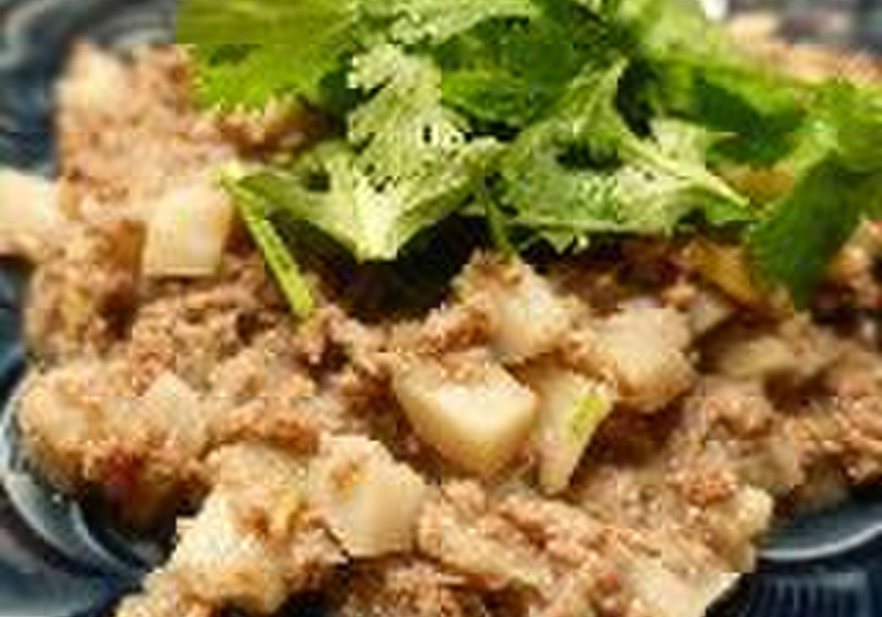 冬のカゼ予防に　蓮根とパクチーのそぼろあん