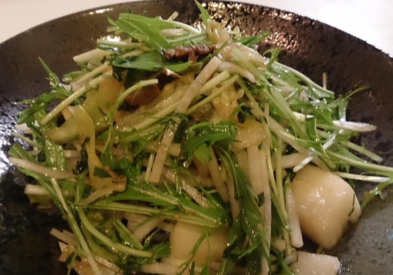 水菜と大根の漬物サラダ