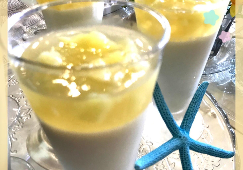 豆乳とパイナップルのゼリー