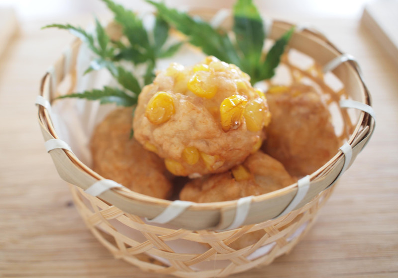 とうもろこしのしんじょう揚げ
