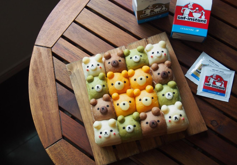 秋色クマさん達のちぎりパン