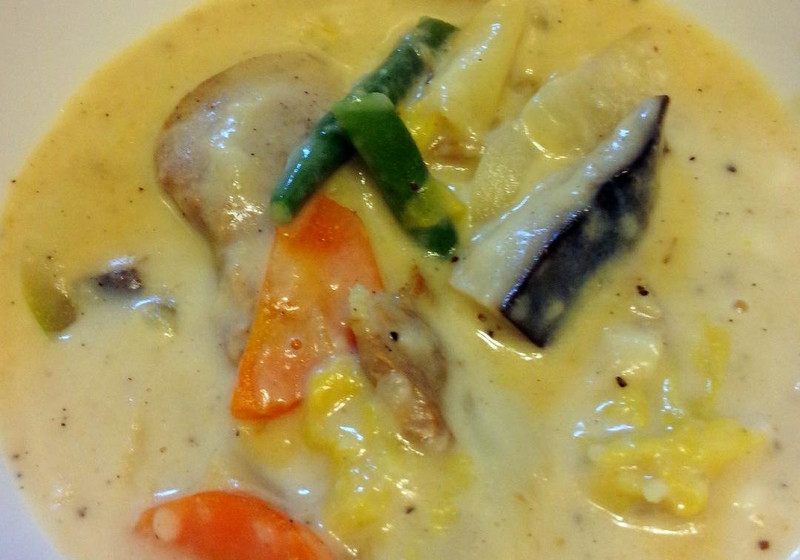 しょうがで温まる　豚ヒレ肉の和風クリームシチュー
