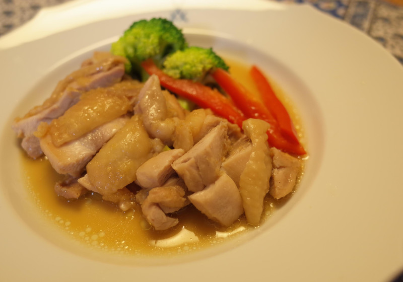 鶏肉のレンジ蒸し しょうがみりんソース