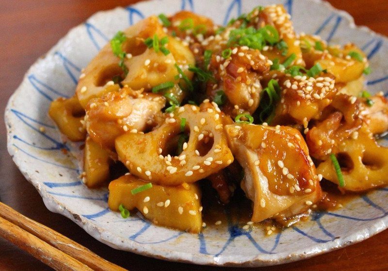 鶏とレンコンの生姜焼き