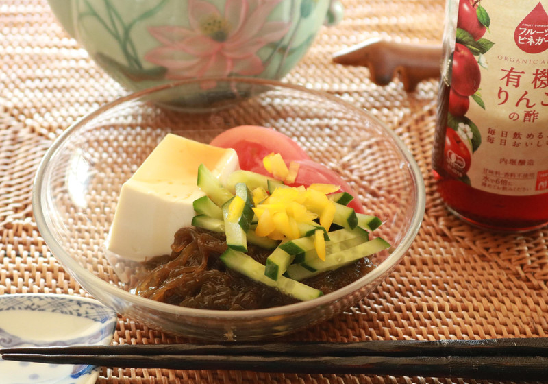 ダイエットに　もずく酢のお豆腐サラダ