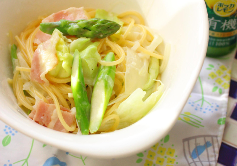 春野菜のレモンクリームパスタ