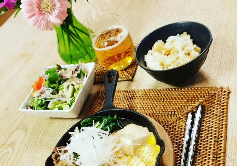 スキレットですき焼き