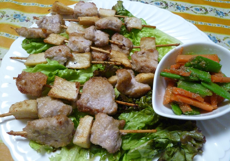 ヒレ肉とエリンギの串揚げ