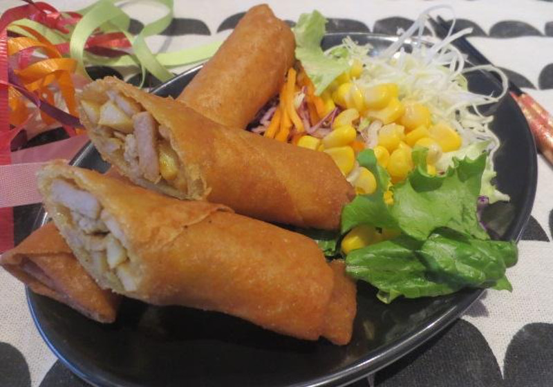 豚バラとタケノコのカレー春巻き