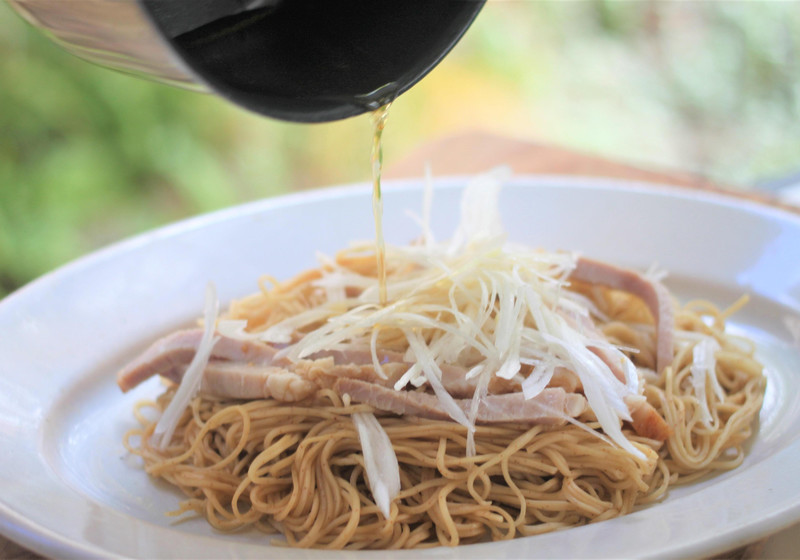 焼き豚とネギの和えそば