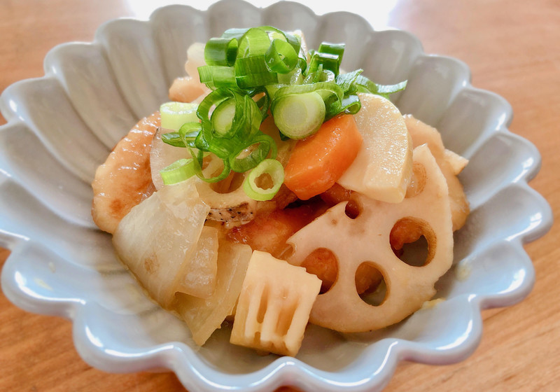 鶏肉と春野菜の甘酢あんかけ