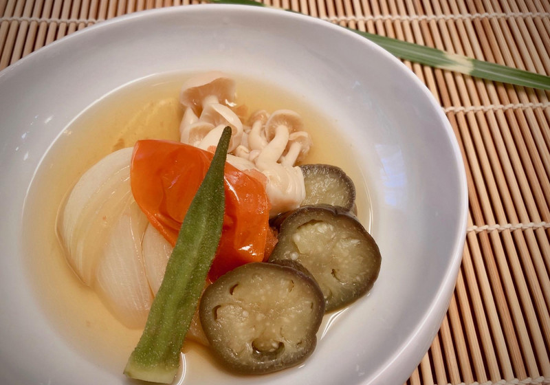 夏野菜の煮浸し〜八方だしを使って