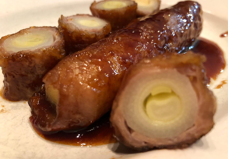 白ネギの豚肉巻き
