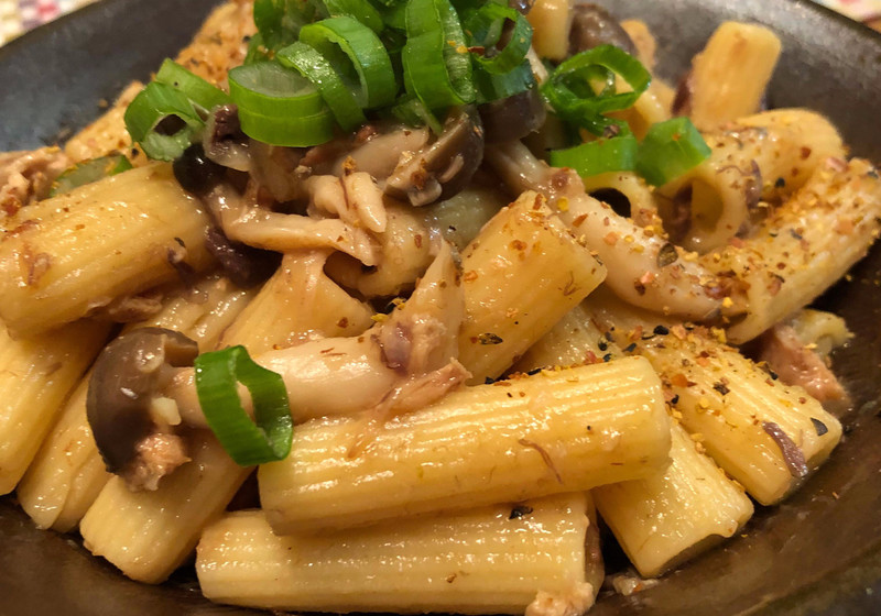 グルテンフリー！サバ味噌煮缶パスタ