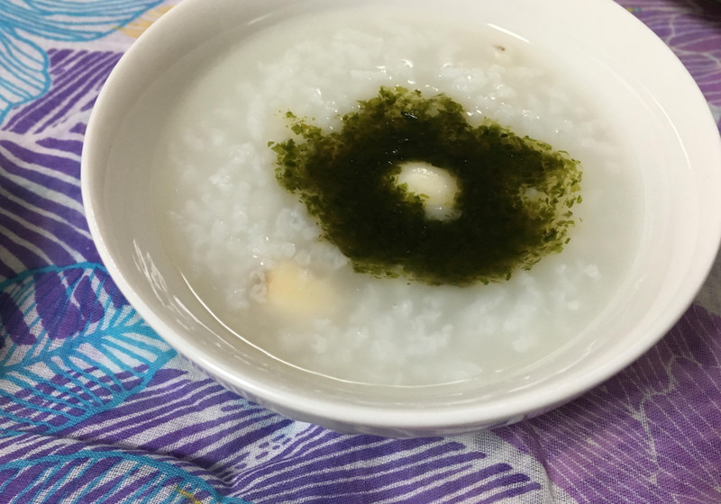 はすの実のおかゆ　アオサあんかけ