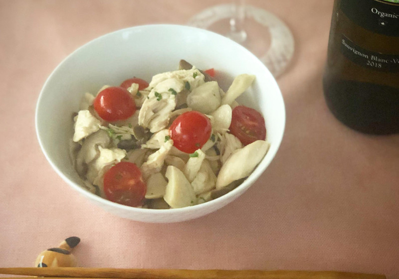 【煎り酒】鶏ささみときのこの煎り酒マリネ