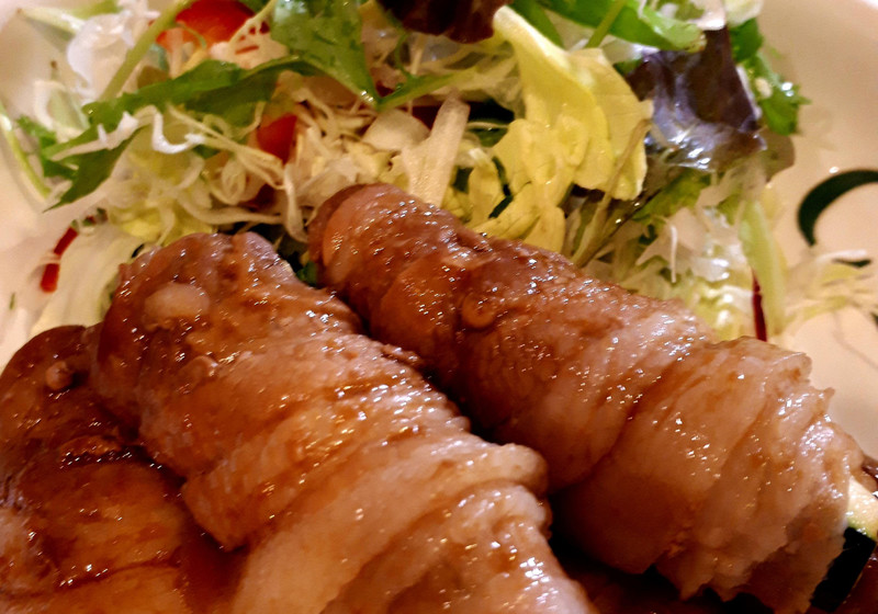 ズッキーニとパプリカの肉巻き甘酢だれ