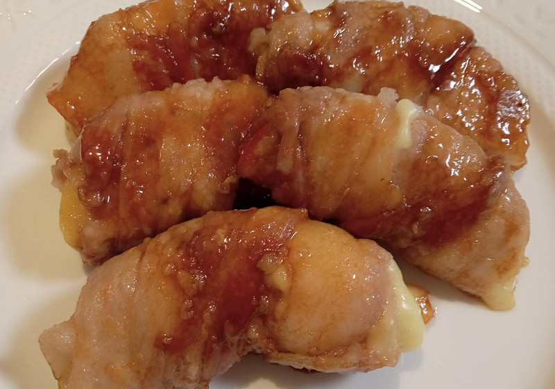 りんごとチーズの肉巻き