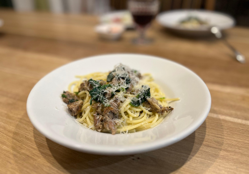 春菊とサルシッチャのパスタ