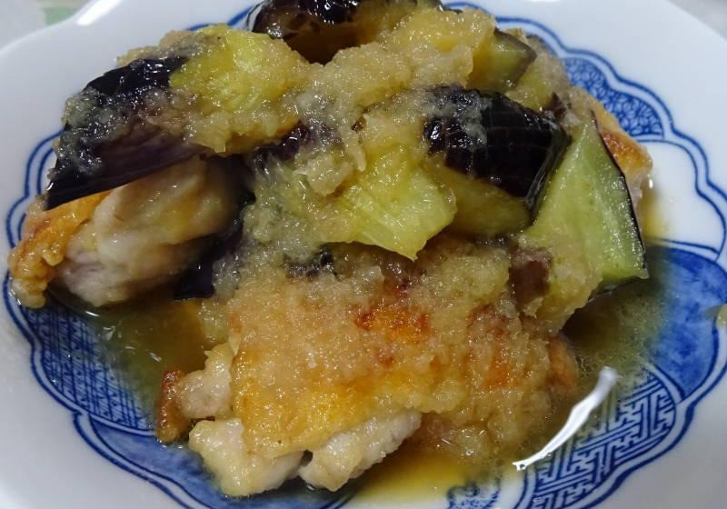 鶏と茄子のみぞれ煮～照り焼き液の応用～