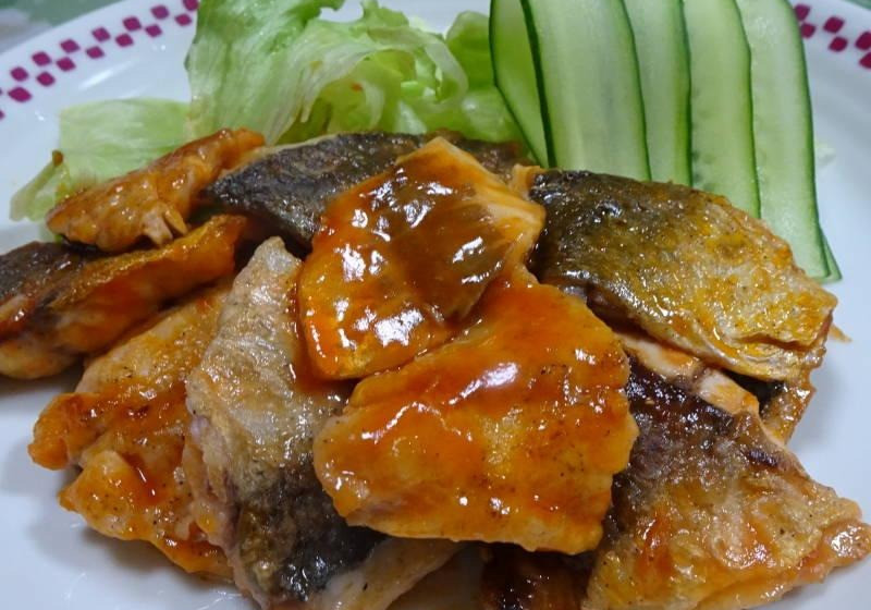 甘酢ケチャップの鰺のソテー～ピクルス液の応用～