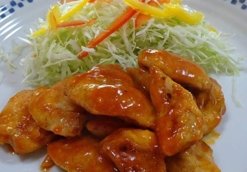 甘酢ケチャップのチキンソテー～ピクルス液の応用～
