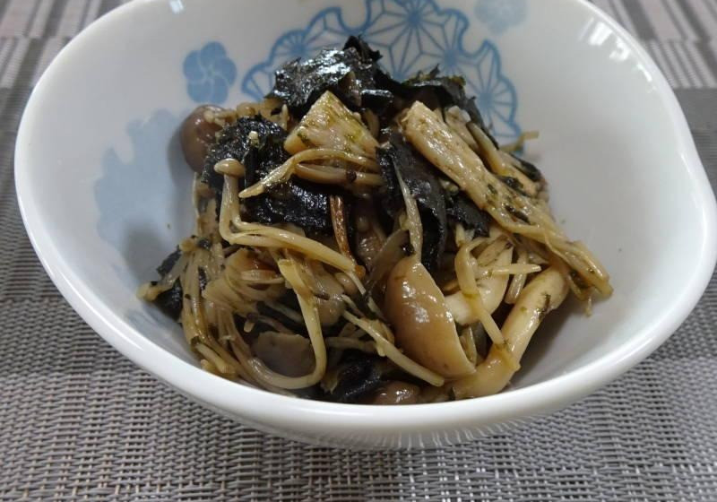 きのこの海苔和え～照り焼き液の応用～
