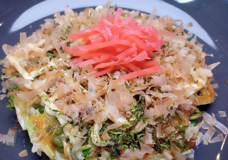 もやしと豆苗のお好み焼き