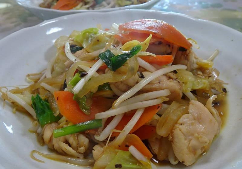 鶏ささみと野菜の豆鼓炒め～照り焼き液の応用～