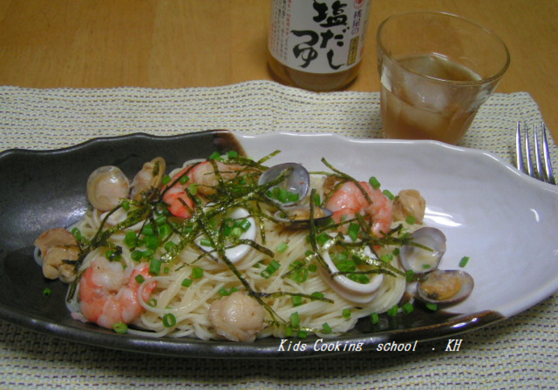 「桃屋　塩だしつゆ」で和風冷製パスタ☆