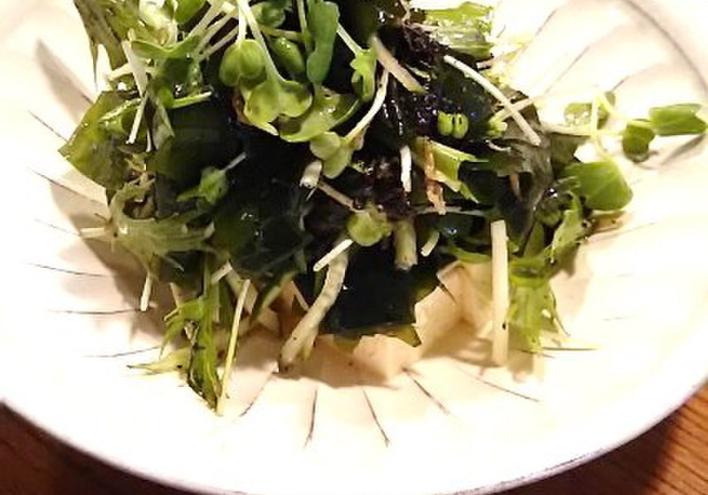 豆腐とわかめの海苔ドレッシングサラダ